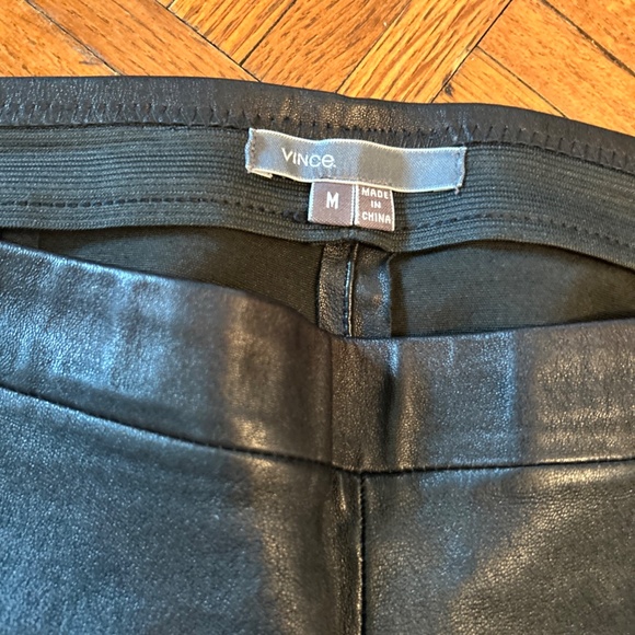Vince Black Stretch Leather Leggings M EUC - Picture 3 of 9